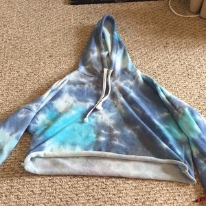 tie dye crop top hoodie